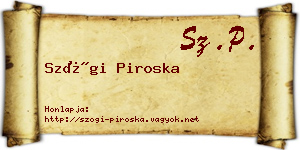 Szögi Piroska névjegykártya