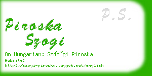 piroska szogi business card